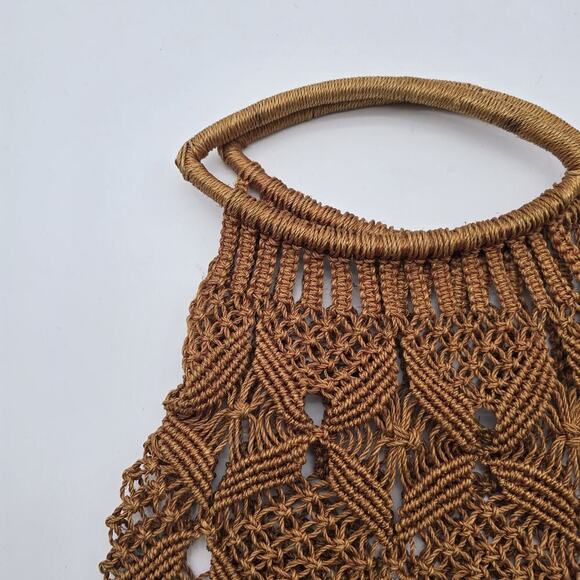 Vintage Woven Boho Bag Rattan Purse Whicker Macrame Woven Circle Boho - Picture 3 of 14